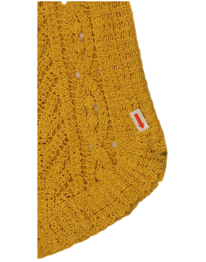 Zara Damen Crop Crochet Vest Top UK 12 Mittelgelb