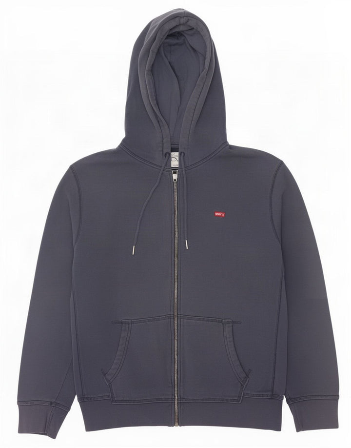 Levi's Herren-Kapuzenpullover mit Reißverschluss, mittlere marineblaue Baumwolle
