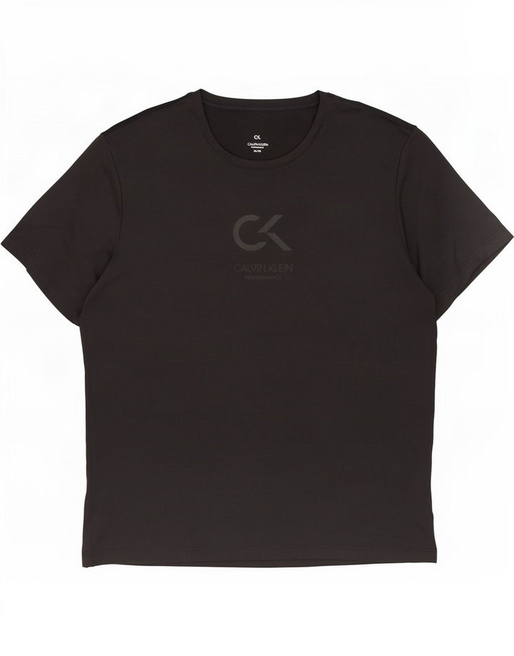 Calvin Klein Herren Grafik T-Shirt Top XL Schwarz Polyester