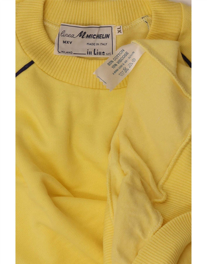 Vintage Herren Regular Fit Sweatshirt Pullover XL Gelbe Baumwolle
