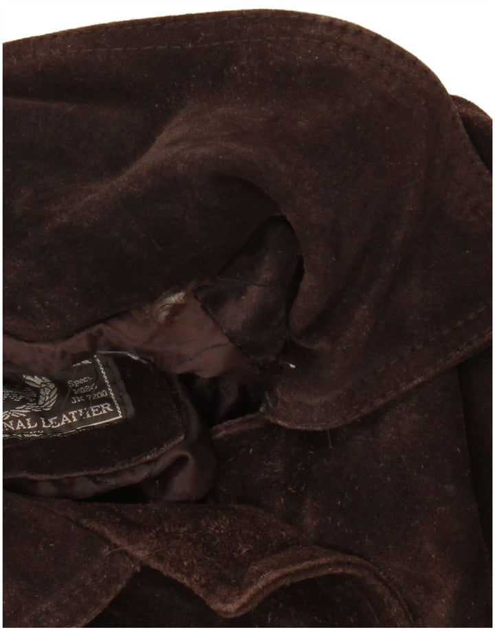 Vintage Damen Übergroßer Wildledermantel UK 20 2XL Braun