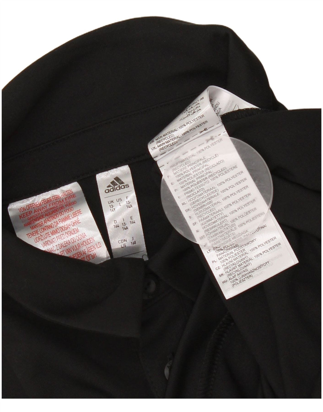Adidas Jungen Aeroready Poloshirt 13–14 Jahre, schwarzes Polyester