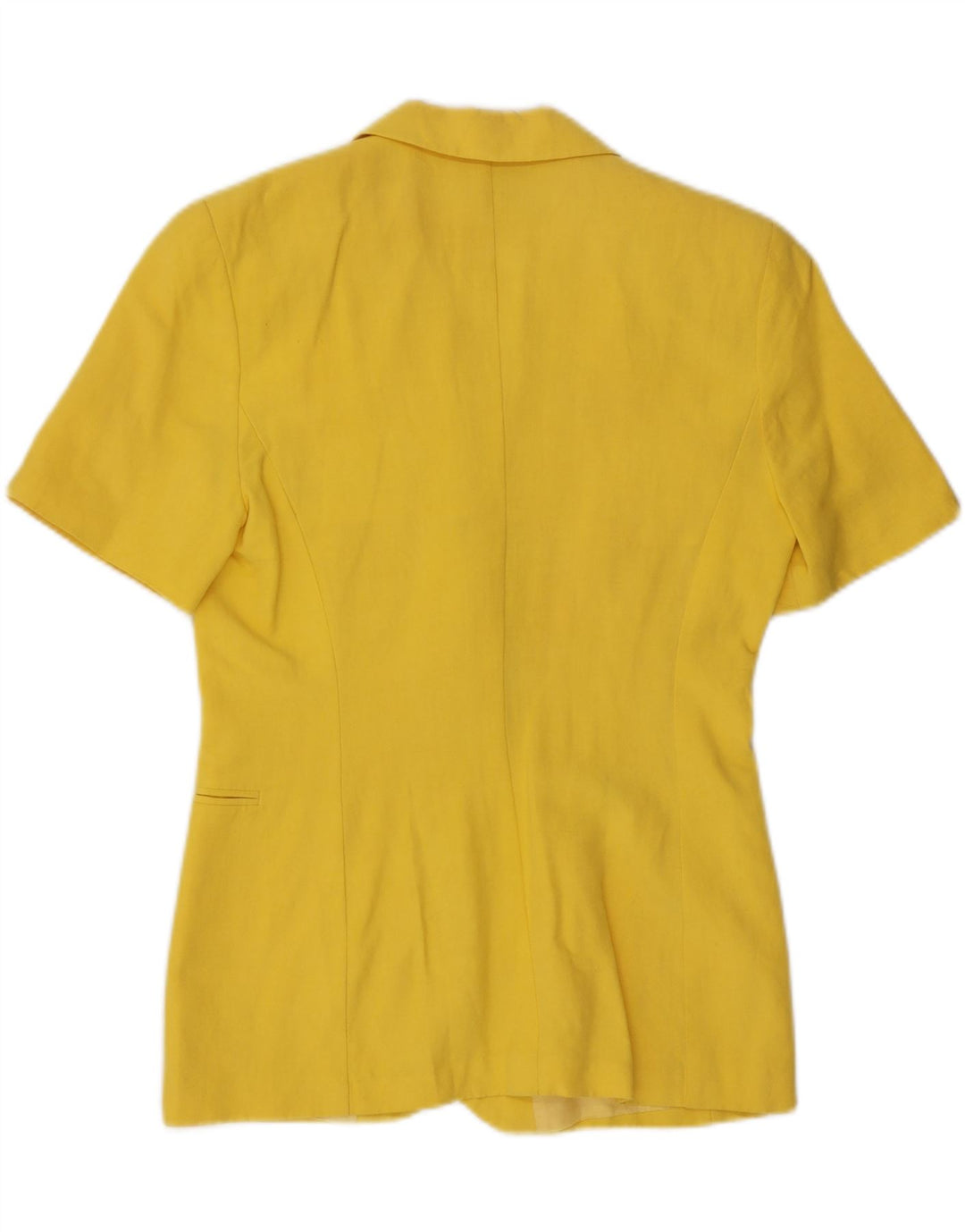 VINTAGE Kurzärmliger 2-Knopf-Blazer für Damen UK 12 Mittelgelb