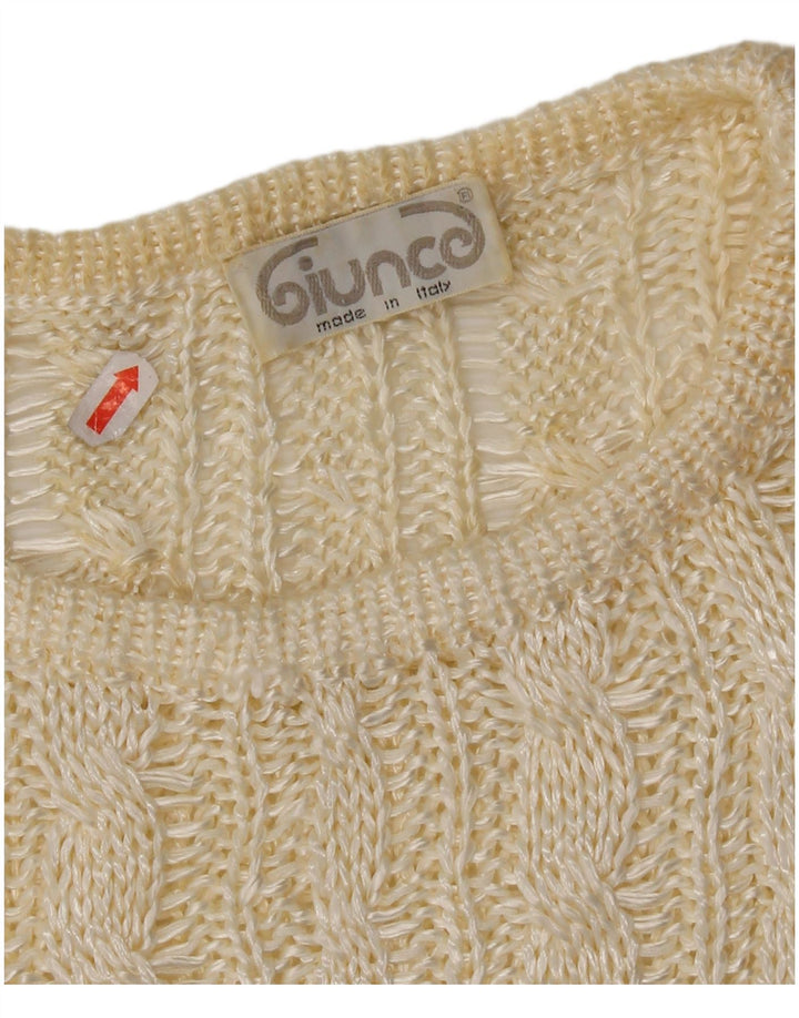Giunco Damen-Pullover mit Rundhalsausschnitt, Gr. 14, Mittel, gebrochenes Weiß
