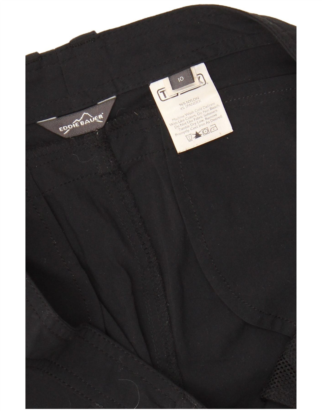 EDDIE BAUER Damen gerade Caprihose US 10 Large W30 L21 Schwarz