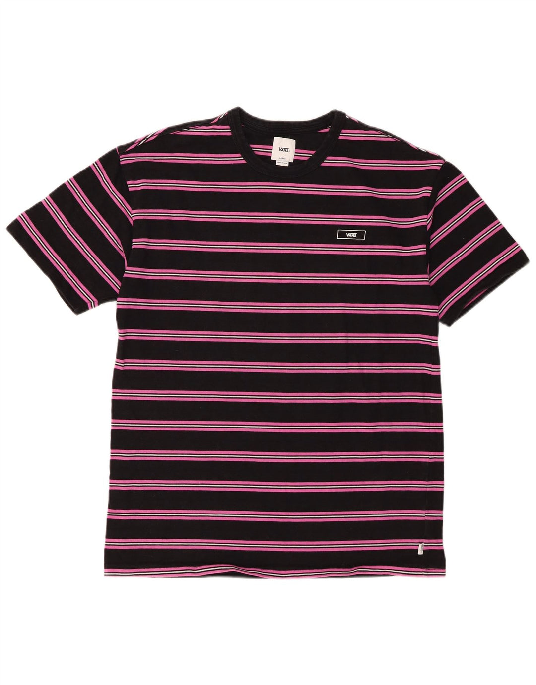Vans Herren-T-Shirt-Oberteil, groß, schwarz gestreift, Baumwolle