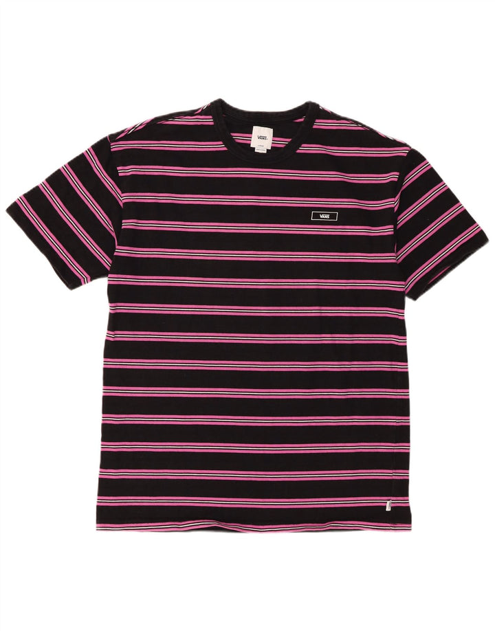 Vans Herren-T-Shirt-Oberteil, groß, schwarz gestreift, Baumwolle