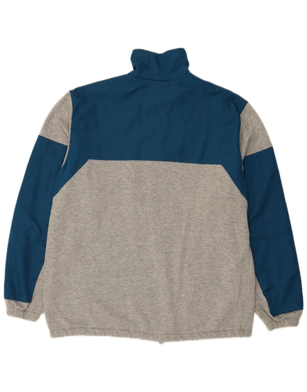 Aesse Mens Zip Neck Sweatshirt Jumper Large Grey Colourblock