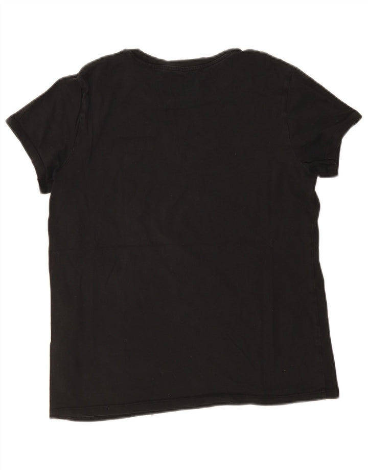 Levi's Womens Graphic T-Shirt Top UK 12 Mittelschwarze Baumwolle