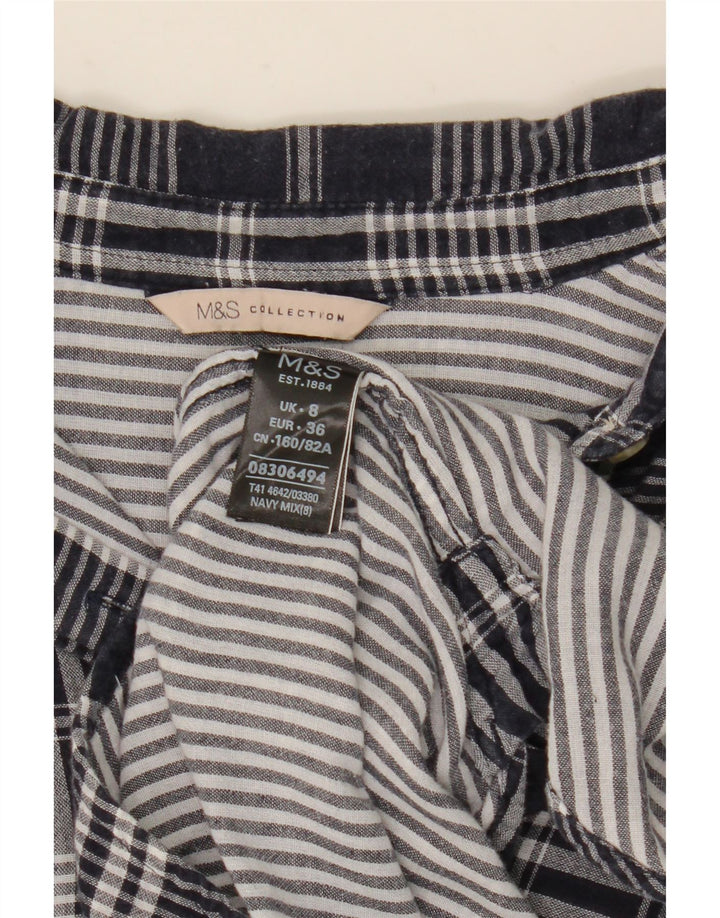 Marks & Spencer Damen-Oversize-Hemd, Größe S, Marineblau, kariert, Baumwolle
