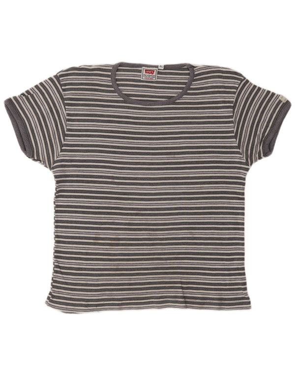 Levi's Mädchen Crop T-Shirt Top 14–15 Jahre XL Grau gestreift