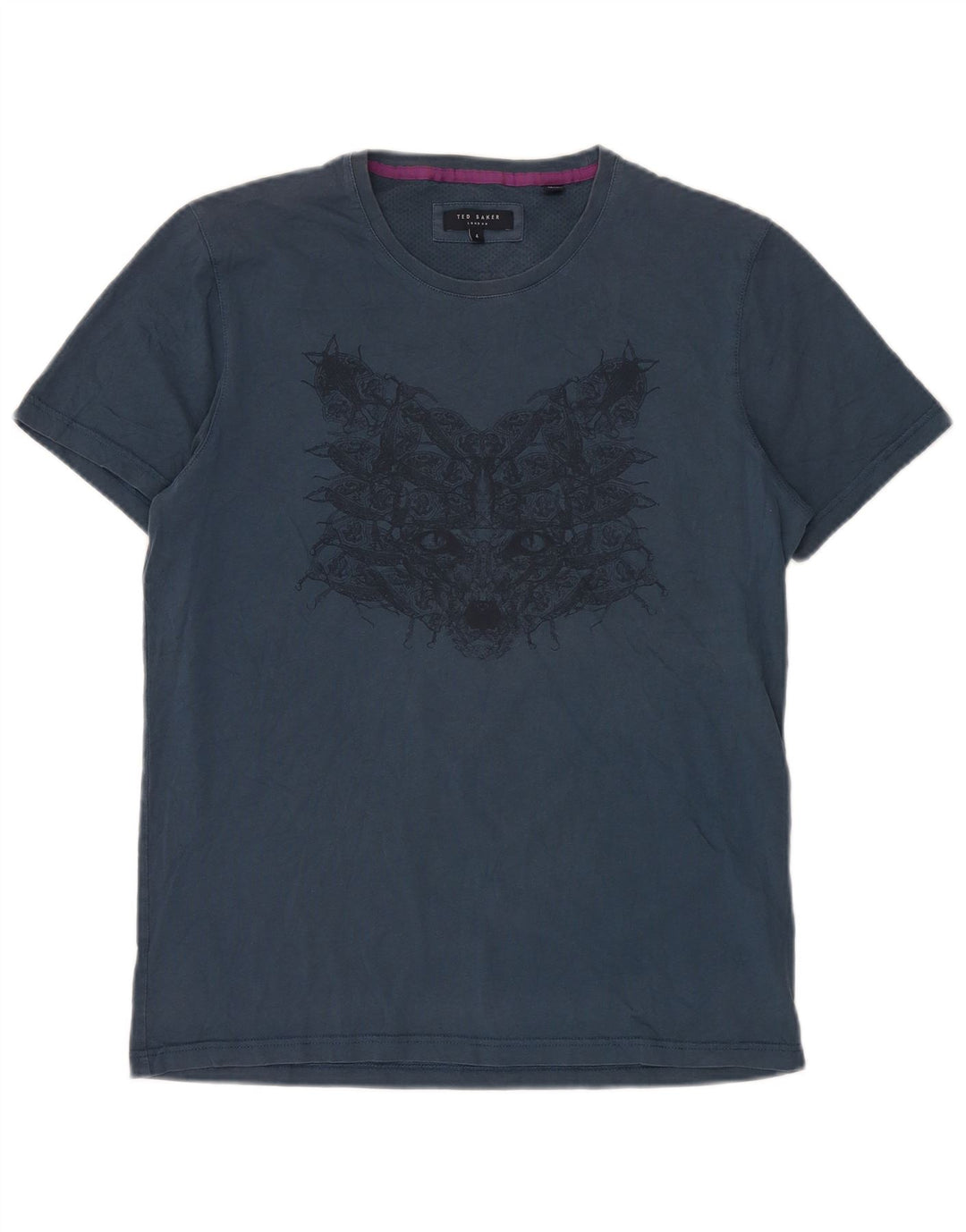 Ted Baker Herren-T-Shirt mit Grafik, Größe 4, groß, Marineblau