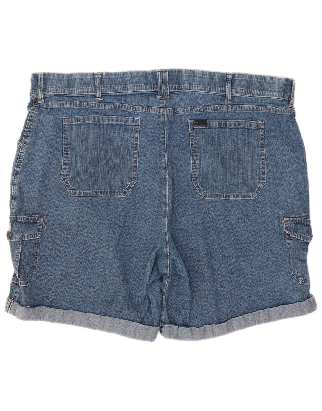 Lee Damen Cargo Denim Shorts US 22 3XL W42 Blaue Baumwolle