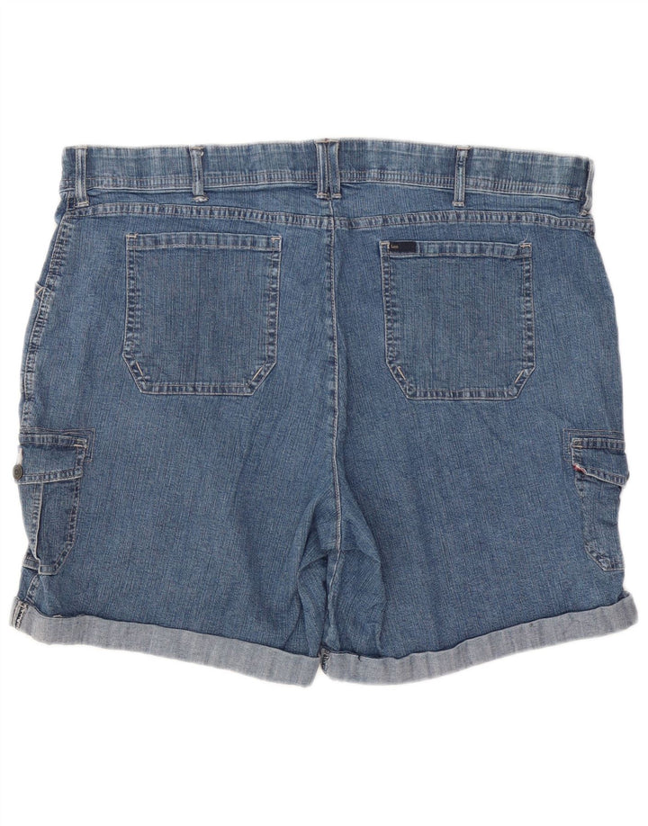 Lee Damen Cargo Denim Shorts US 22 3XL W42 Blaue Baumwolle