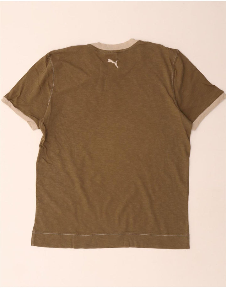 Puma Herren Grafik-T-Shirt-Oberteil aus mittelbrauner Baumwolle