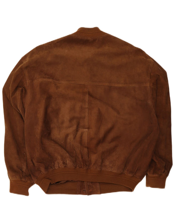 Vintage Mens Suede Bomber Jacket UK 42 XL Brown