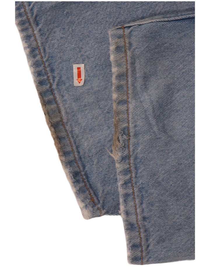 Zara Damen Distressed Straight Jeans EU 38 Small W28 L34 Blau