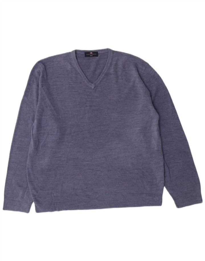 MARKS & SPENCER Herren Blue Harbor V-Ausschnitt Pullover Pullover XL Blau Klassisch
