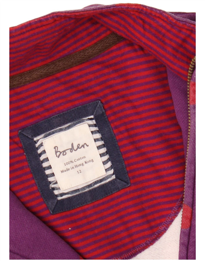 BODEN Damen-Sweatshirt mit Reißverschluss am Hals, UK 12, mittelviolett gepunktet