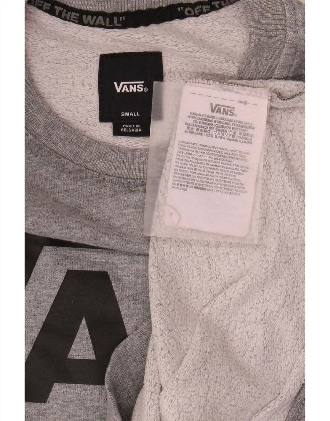 Vans Herren-Sweatshirt mit Grafikmotiv, klein, grau gefleckte Baumwolle
