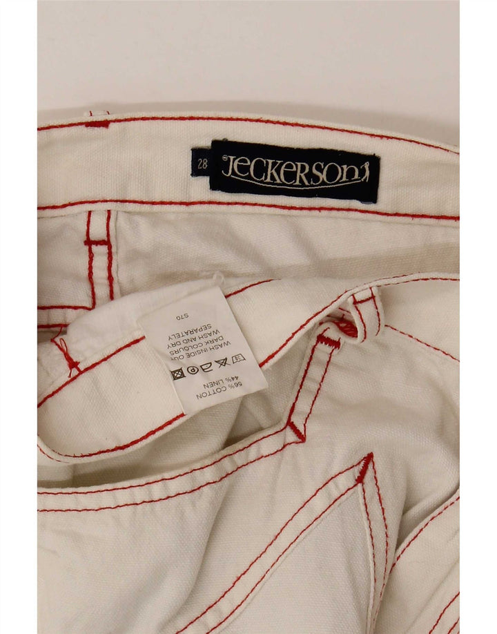 Jeckerson Herren-Bermudashorts mit Grafik, W28, Größe S, weiße Baumwolle