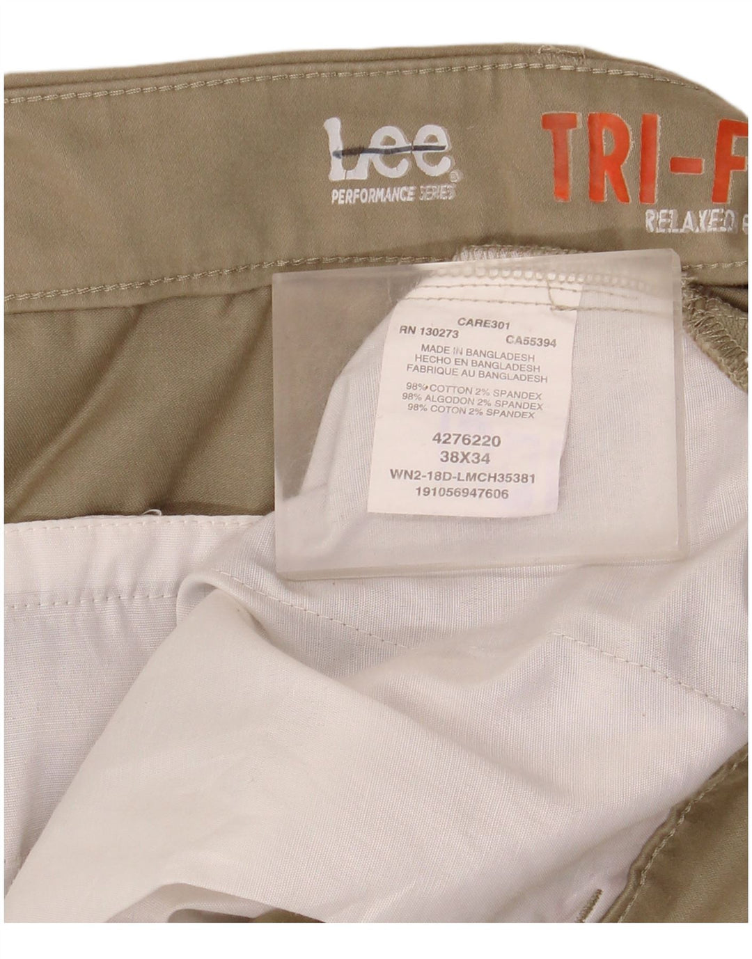 Lee Herren-Chinohose mit entspannter Passform, W38, L34, beige Baumwolle