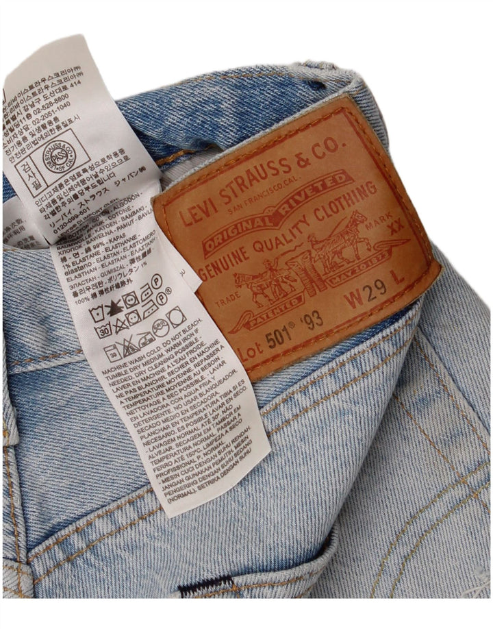 LEVI'S Damen 501 High Waist Distressed Denim Shorts W29 Mittelblau