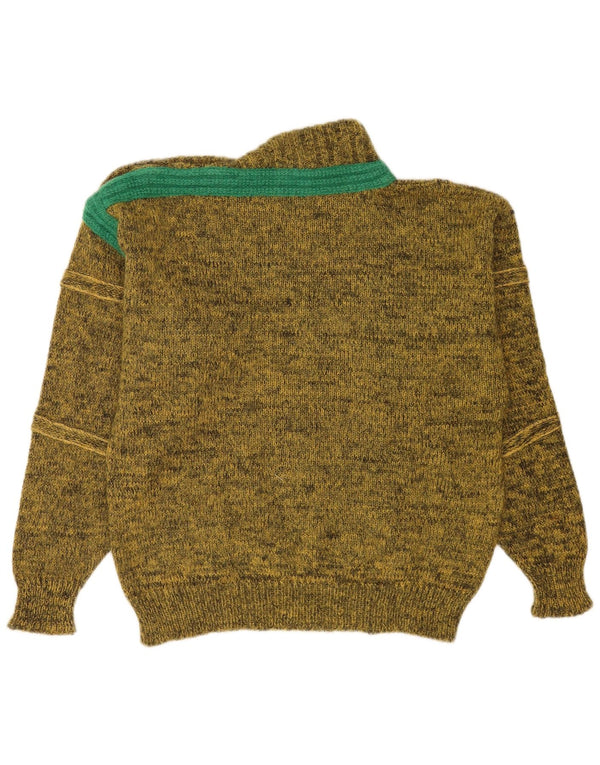 Bluster Damen Rollkragenpullover Pullover EU 46 XL Khaki geflecktes Mohair