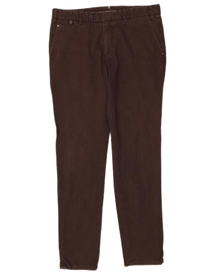 Zara Herren Slim Anzughose EU 42 Large W32 L32 Braun