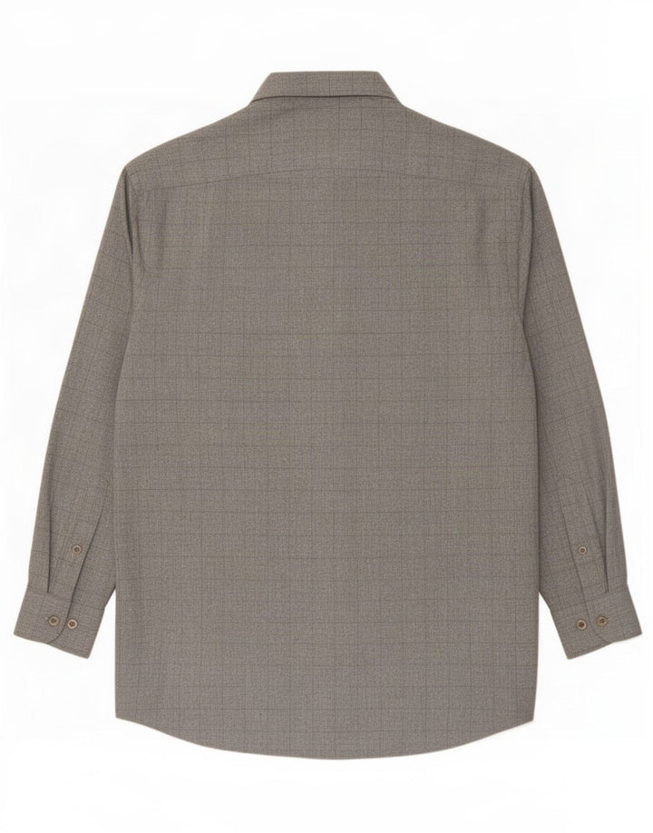 Massimo Dutti Herren-Hemd, groß, Größe 42, groß, grau kariert, Viskose