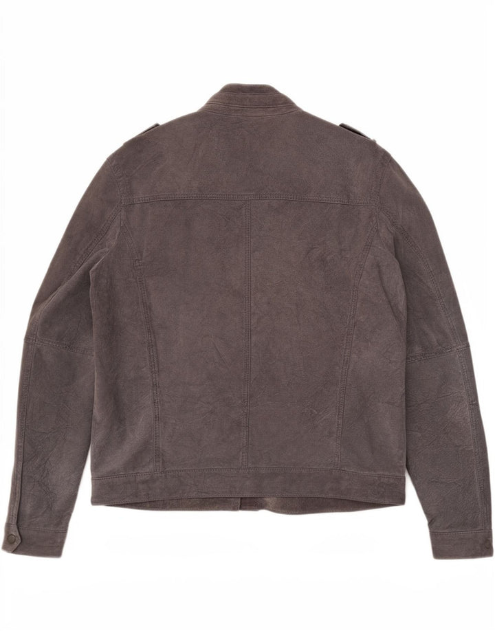 Conbipel Herren Militärlederjacke IT 52 Großes graues Leder