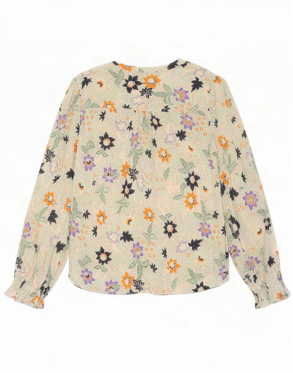 Marks & Spencer Damen Langarm-Blusenoberteil UK 10 Small Mehrfarbig