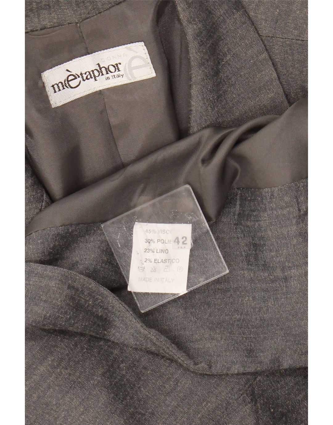 Metaphor Damen Longline 1-Knopf-Blazerjacke IT 42 Mittelgraue Viskose
