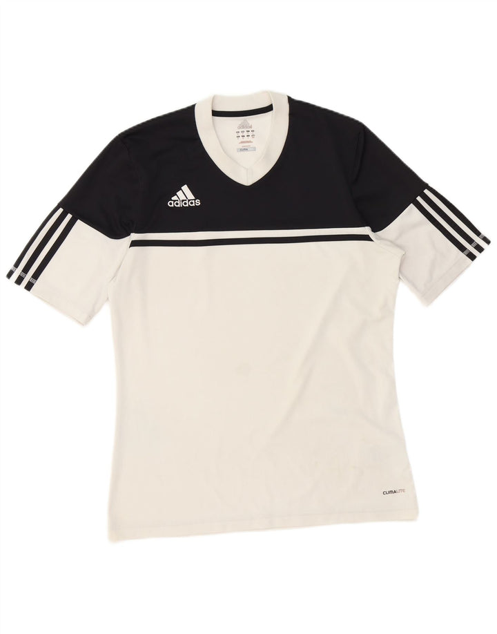 Adidas Herren Climalite T-Shirt Top Mittelweißes Colourblock-Polyester