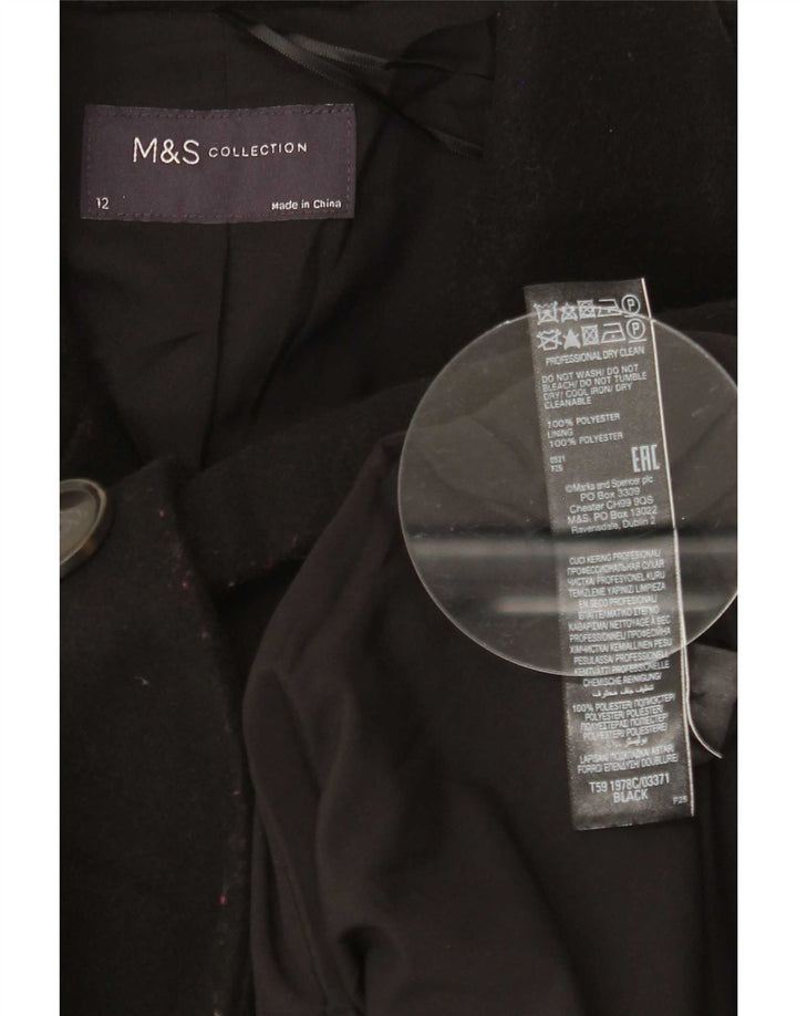Marks & Spencer Damenmantel UK 12 Mittelschwarzes Polyester