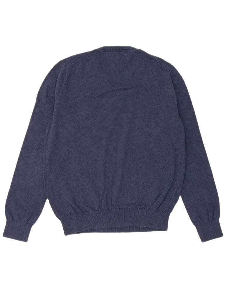 Tommy Hilfiger Herren-Pullover mit Rundhalsausschnitt, mittlere marineblaue Baumwolle