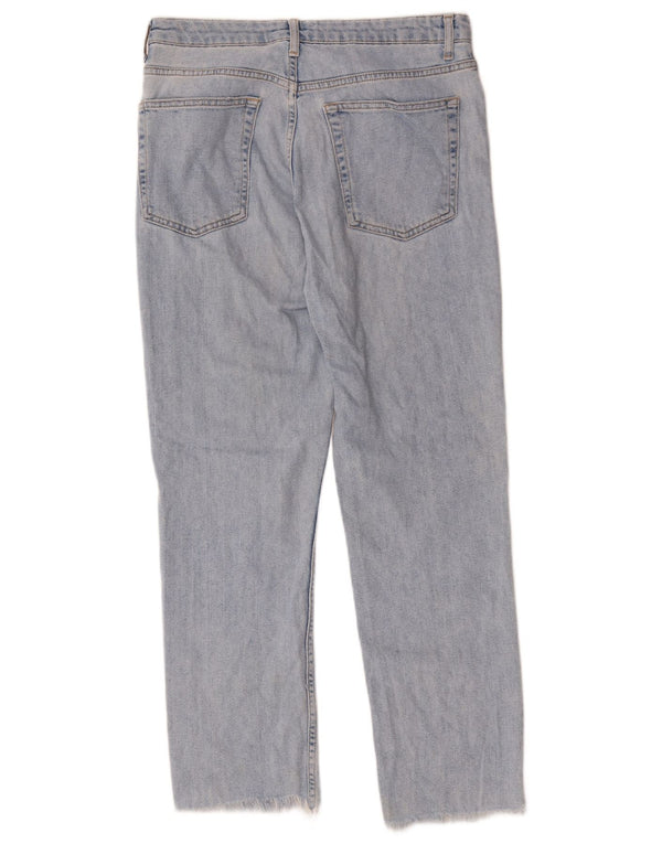 Topshop Damen Straight Jeans W32 L27 Blaue Baumwolle