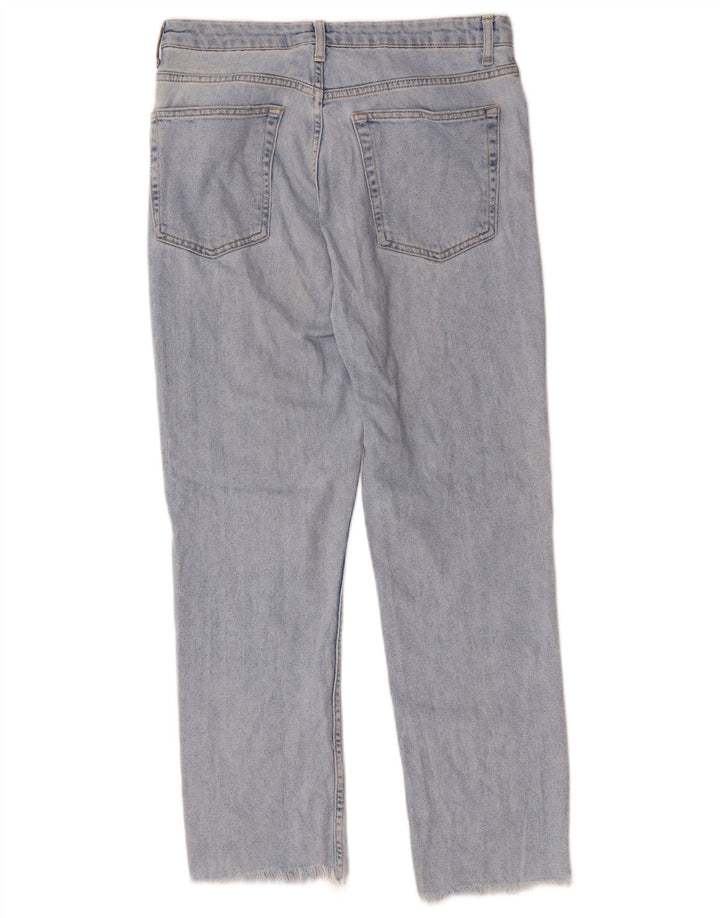 Topshop Damen Straight Jeans W32 L27 Blaue Baumwolle