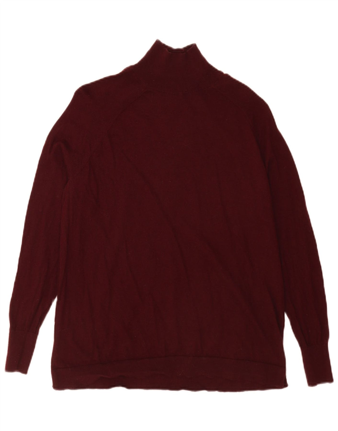 Massimo Dutti Herren Rollkragenpullover Pullover XS Burgunderrote Wolle