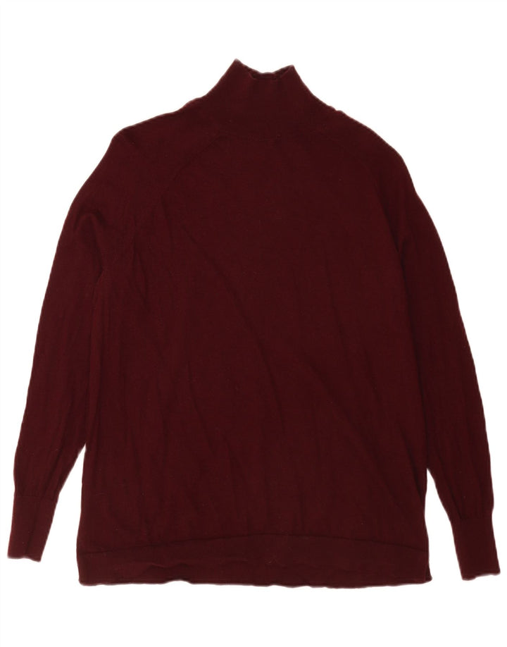 Massimo Dutti Herren Rollkragenpullover Pullover XS Burgunderrote Wolle