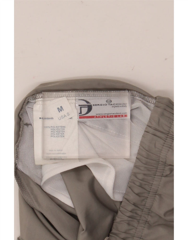 Sergio Tacchini Herren Capri-Trainingshose aus mittelgrauem Polyester