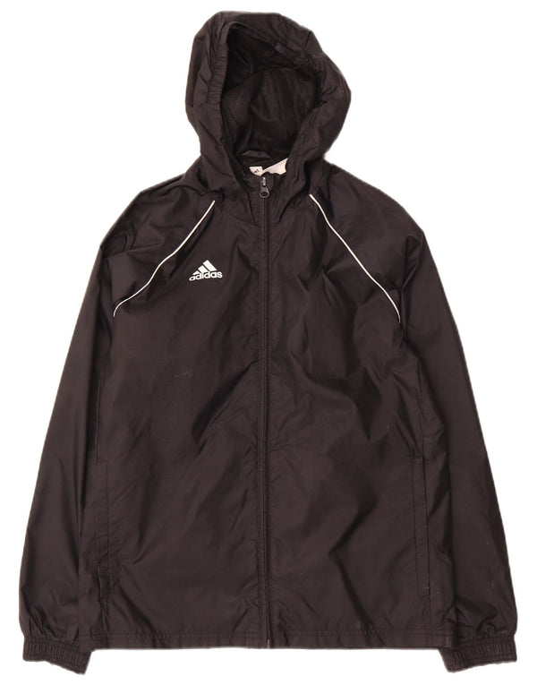 Adidas Regenjacke mit Kapuze für Jungen, 11–12 Jahre, schwarzes Nylon