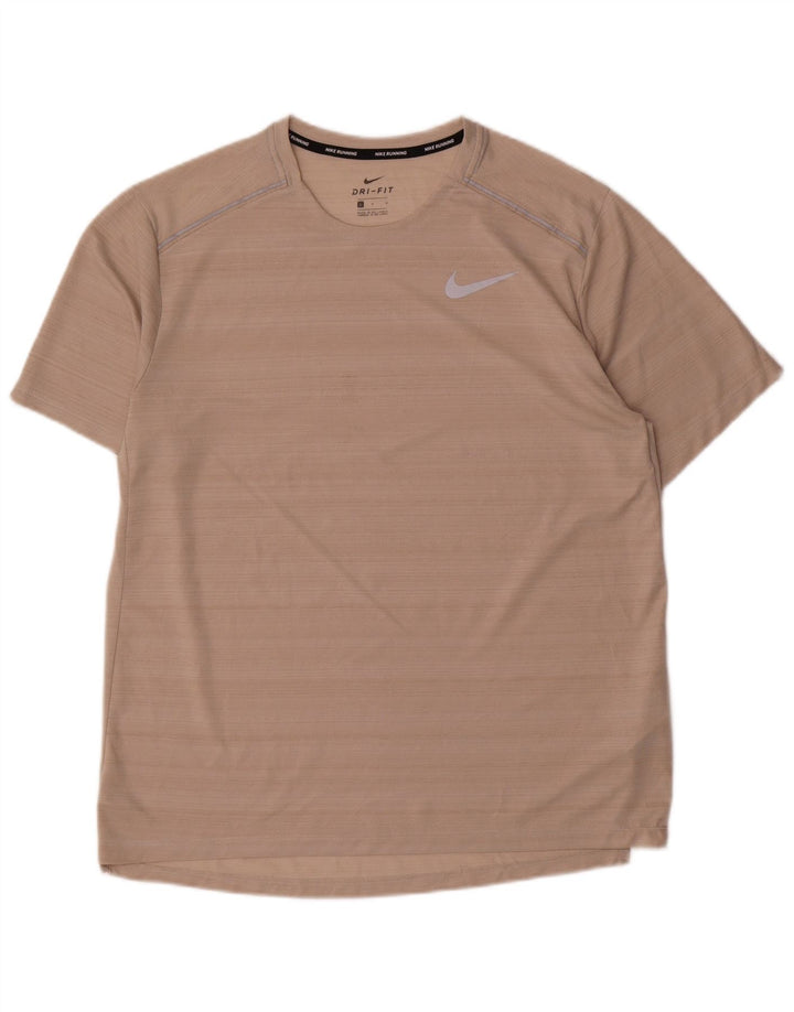Nike Herren Dri Fit T-Shirt-Oberteil, großes rosa Nadelstreifen-Polyester