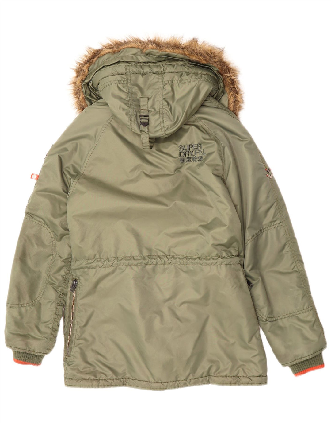 SUPERDRY Herren-Parka mit Kapuze, UK 36, kleines grünes Nylon