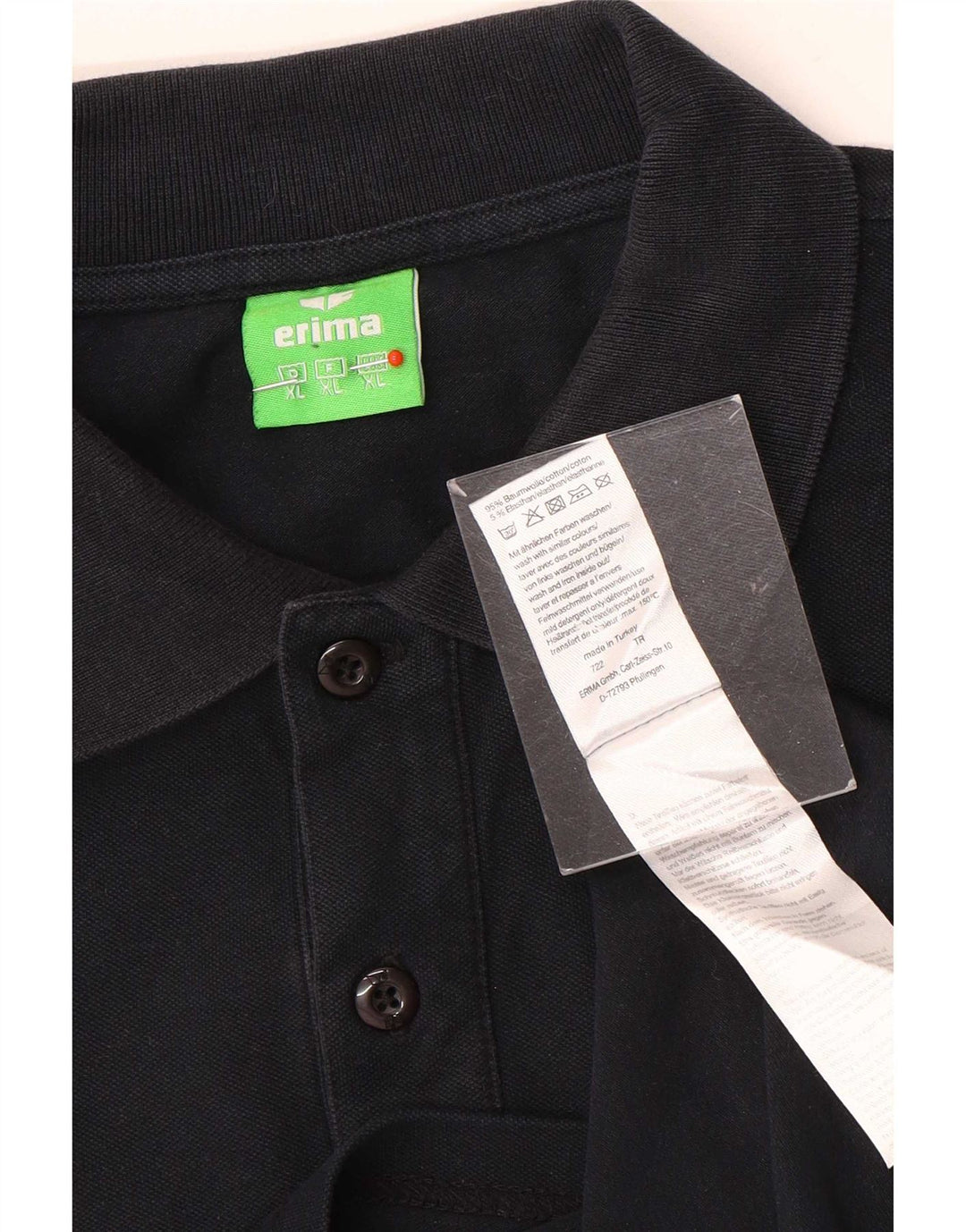 Erima Herren-Poloshirt mit Grafik, XL, schwarze Baumwolle