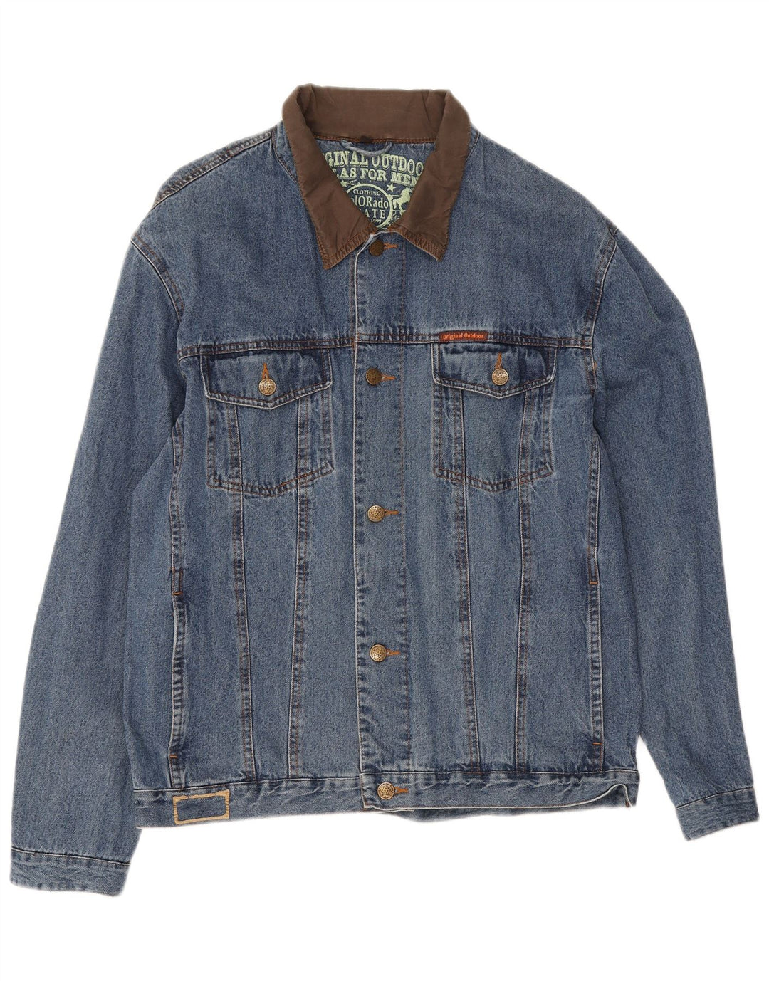 Atlas For Men Herren Jeansjacke UK 40 Große blaue Baumwolle