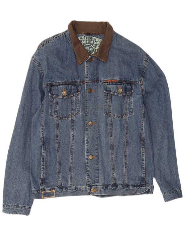Atlas For Men Herren Jeansjacke UK 40 Große blaue Baumwolle