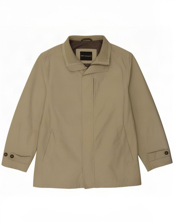 Marks & Spencer Herren Bomberjacke UK 40 Large Khaki Baumwolle