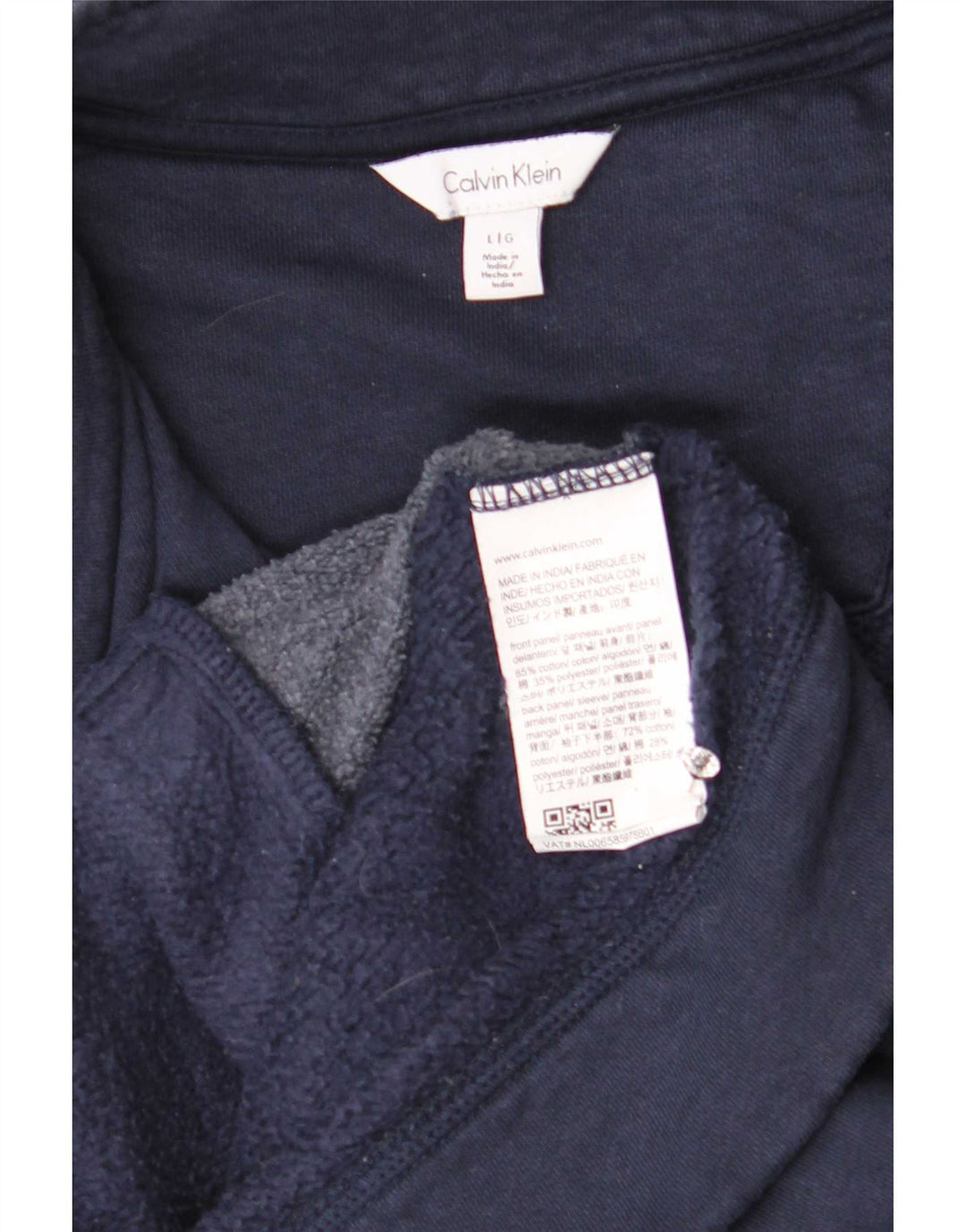 Calvin Klein Herren-Trainingsanzugoberteil, große marineblaue Baumwolle