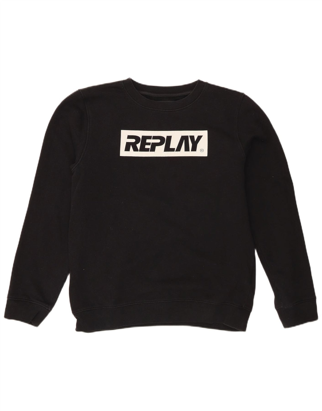 Replay Herren-Sweatshirt mit Grafik, mittelgroß, Schwarz